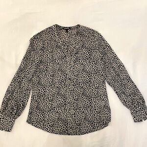 Express Long Sleeved Leopard Blouse